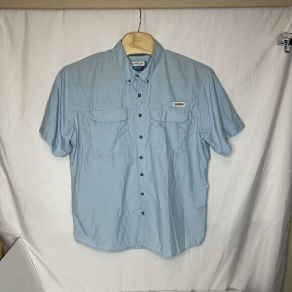 Magellan Outdoors Fish Gear Shirt- Size 2XL- Light Blue -Short Sleeve- Vented - Picture 12 of 16